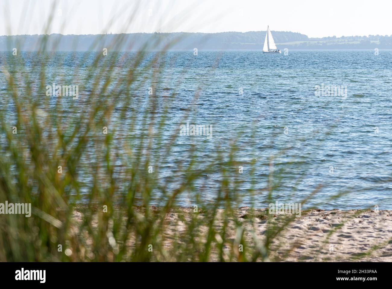 Segelboot auf der Ostsee in der Eckernförder Bucht, Schleswig-Holstein, Deutschland Stock Photo