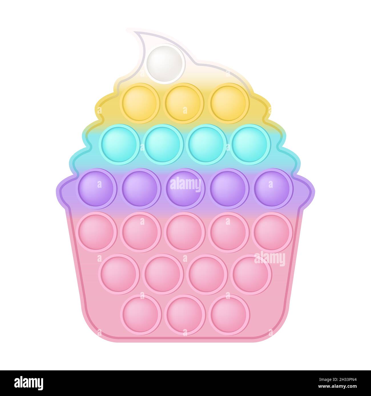 Popit figure cake as a fashionable silicon toy for fidgets. Addictive anti  stress toy in pastel rainbow colors. Bubble anxiety developing pop it toys  Stock Vector Image & Art - Alamy