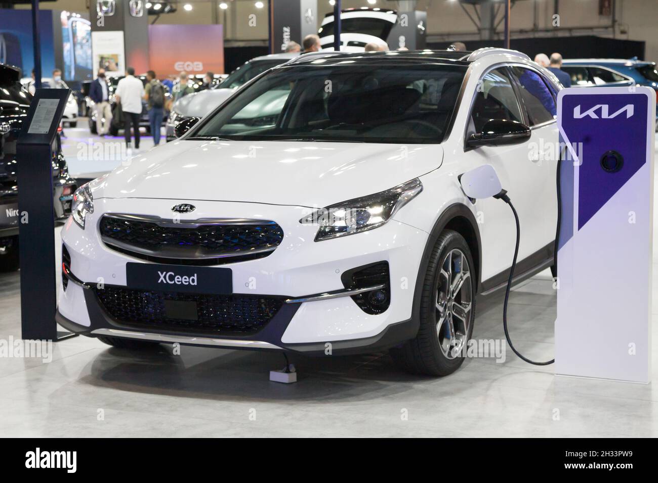 Brussels, Belgium, Jan 09, 2020: new Kia XCeed at Brussels Motor Show,  first generation, compact SUV car produced by Kia Motors Stock Photo - Alamy