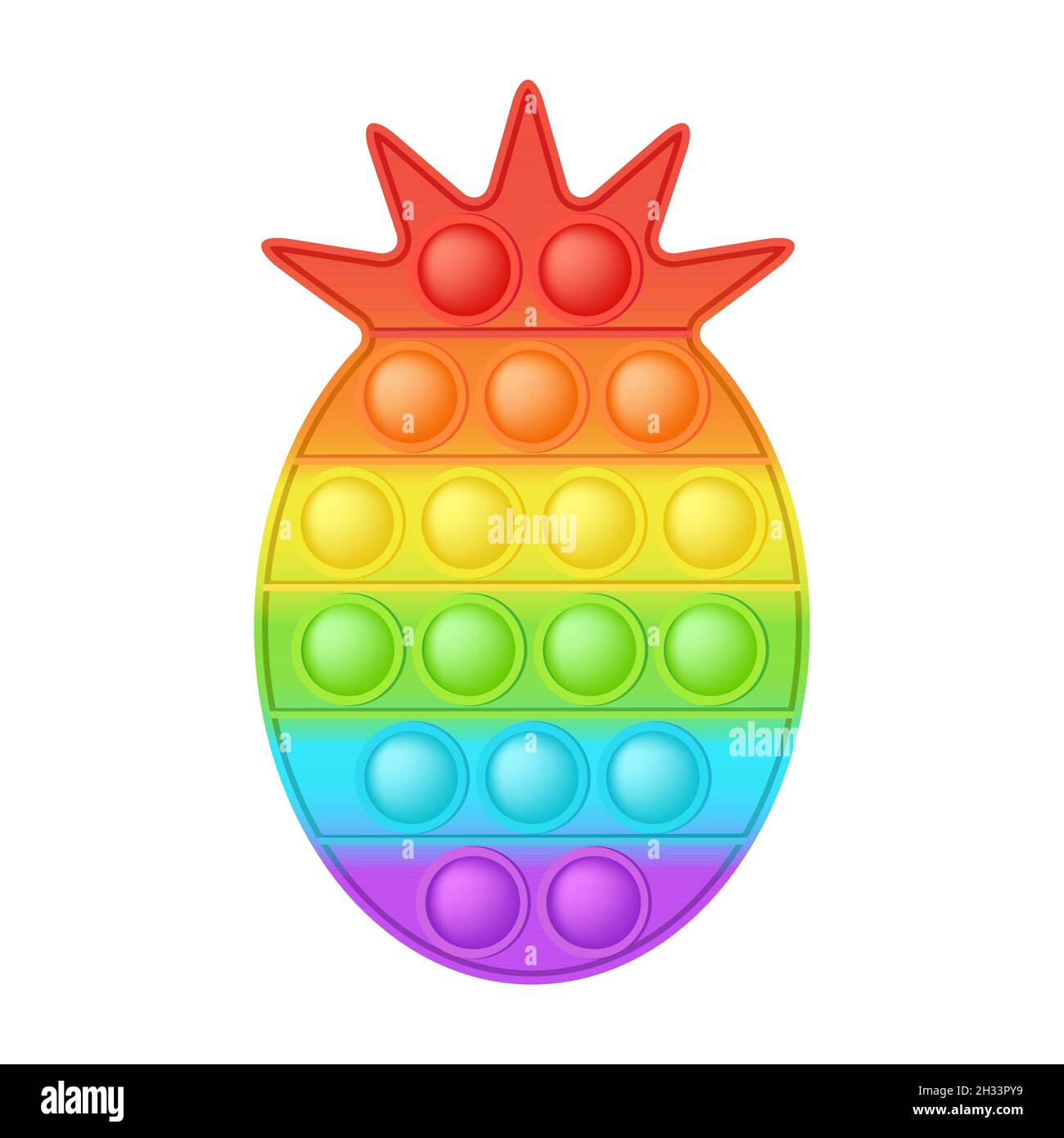 Popit figure pineapple as a fashionable silicon toy for fidgets. Addictive  anti stress toy in bright rainbow colors. Bubble anxiety developing pop it  Stock Vector Image & Art - Alamy