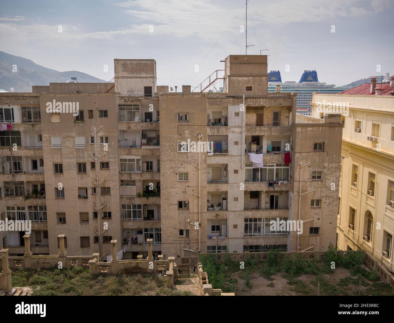 A highrise apartment block in the Spanish city of Cartagena, Spain