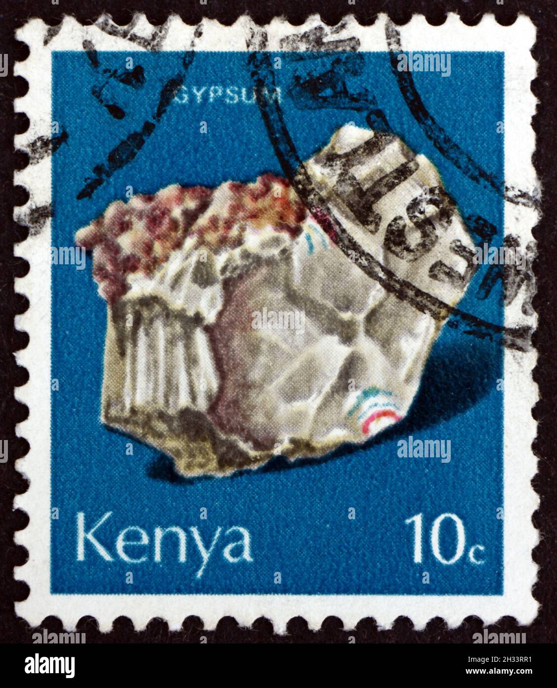 KENYA CIRCA 1977 a stamp printed in Kenya shows Gypsum, mineral
