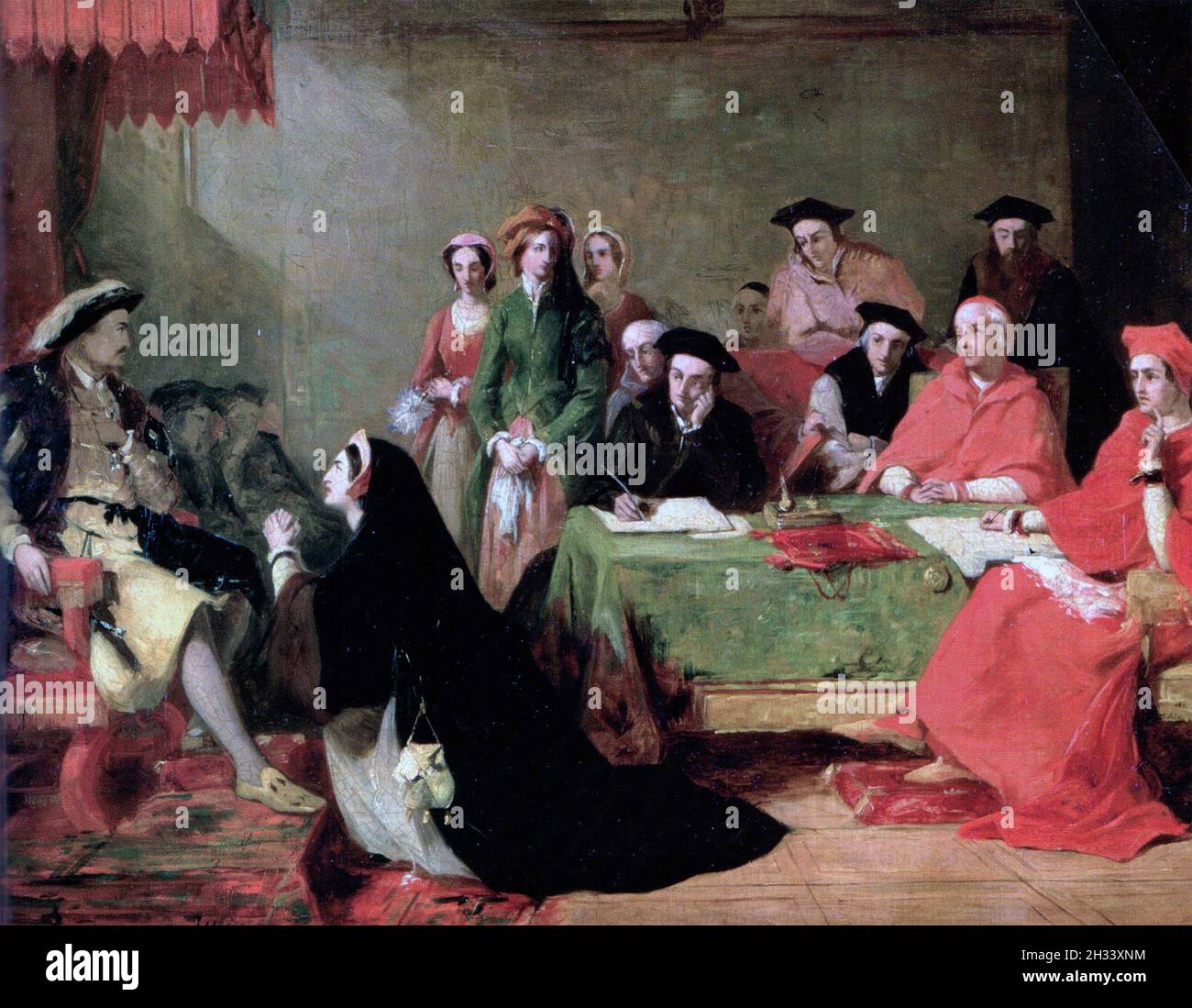THE TRIAL OF CATHERINE OF ARAGON by Henry O'Neil (1846-1848) Stock Photo