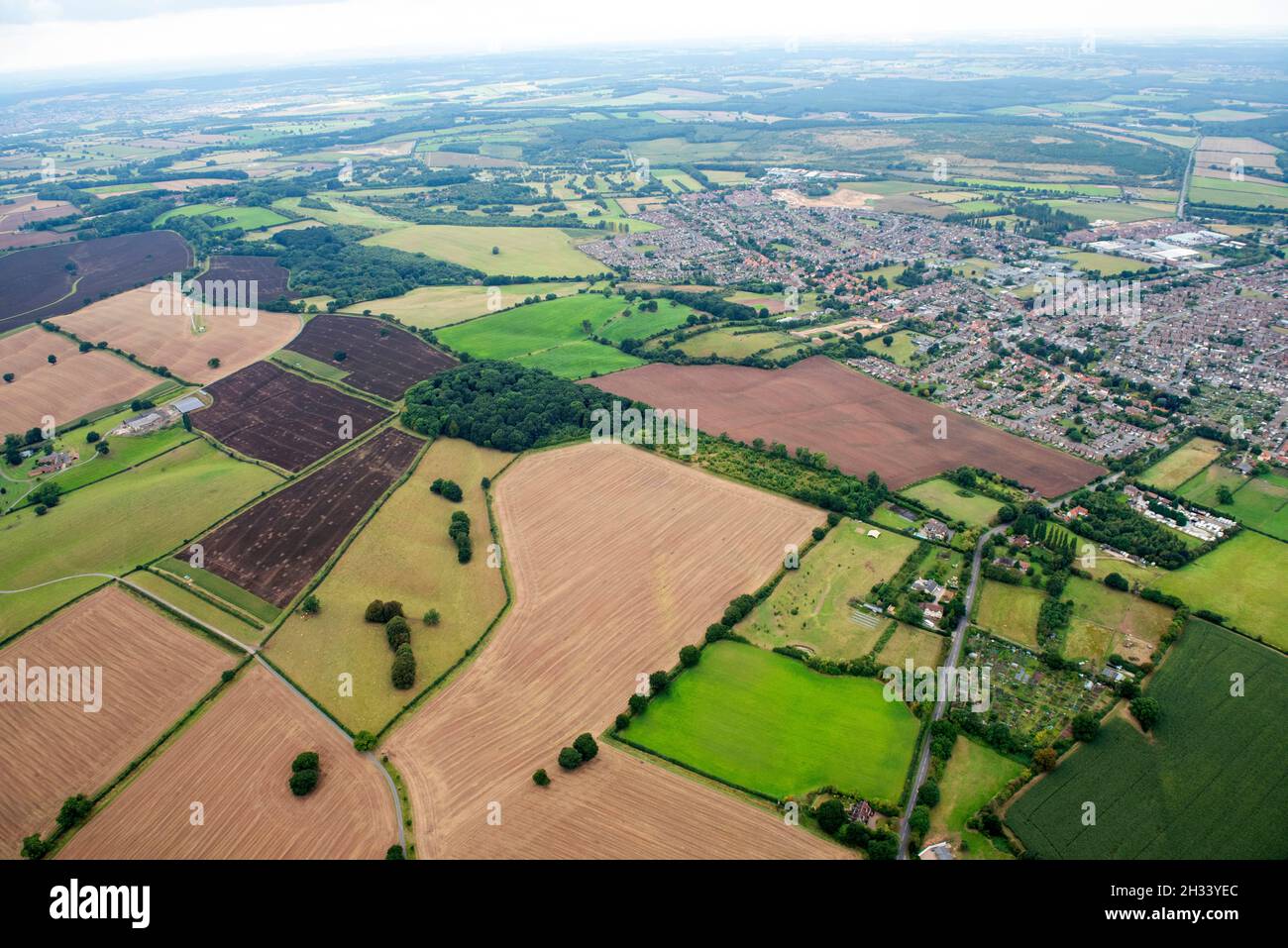 Aerial Image of Calverton inn Nottinghamshire England UK Stock Photo