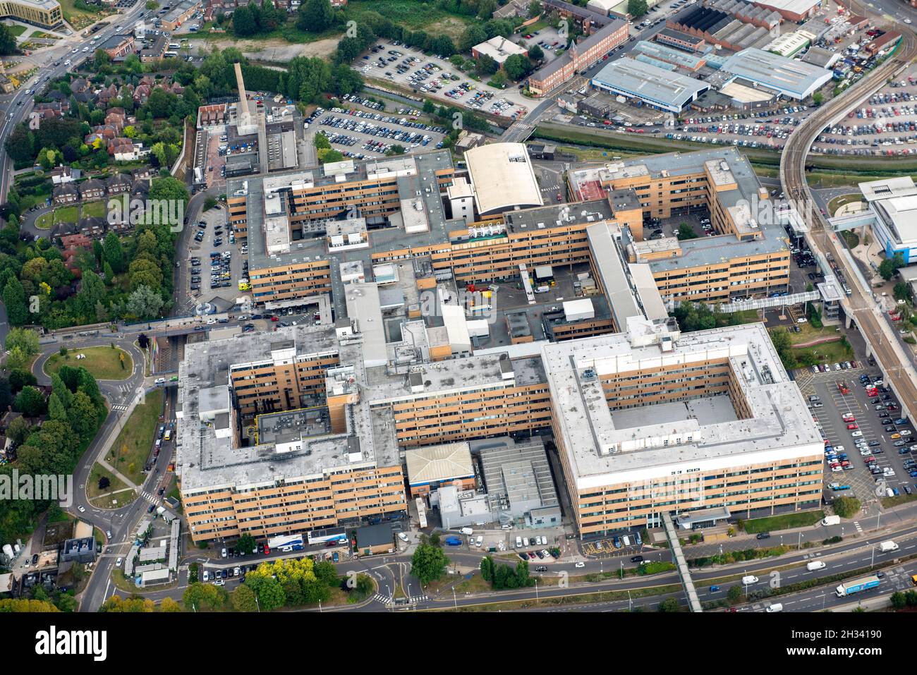 Aerial image of the Queens Medical Centre in Nottingham