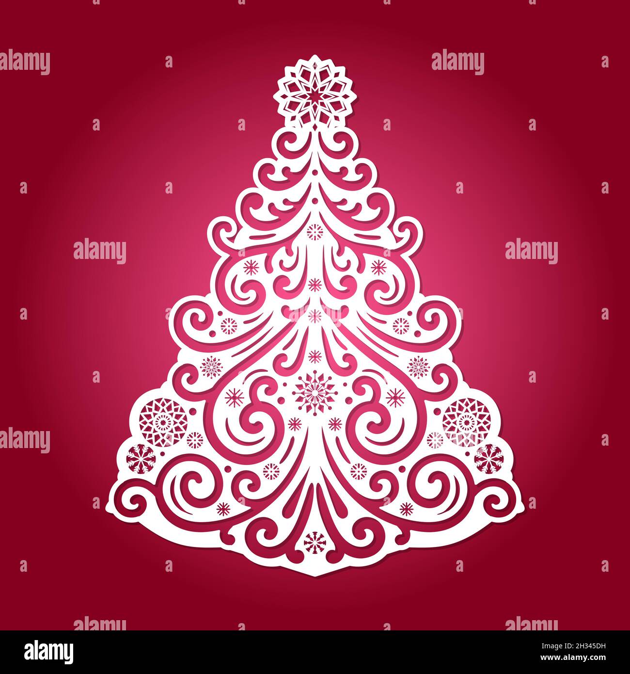 Laser cutting template. Christmas tree. Vector Stock Vector Image & Art