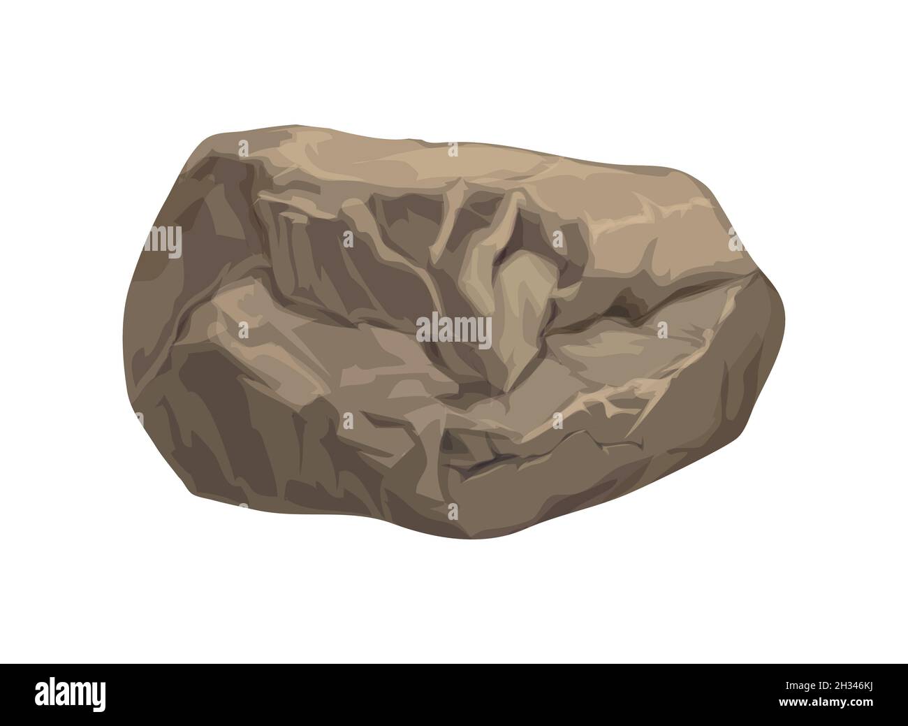Large earth colored stone for illustrations.Vector illustration. Stock Vector
