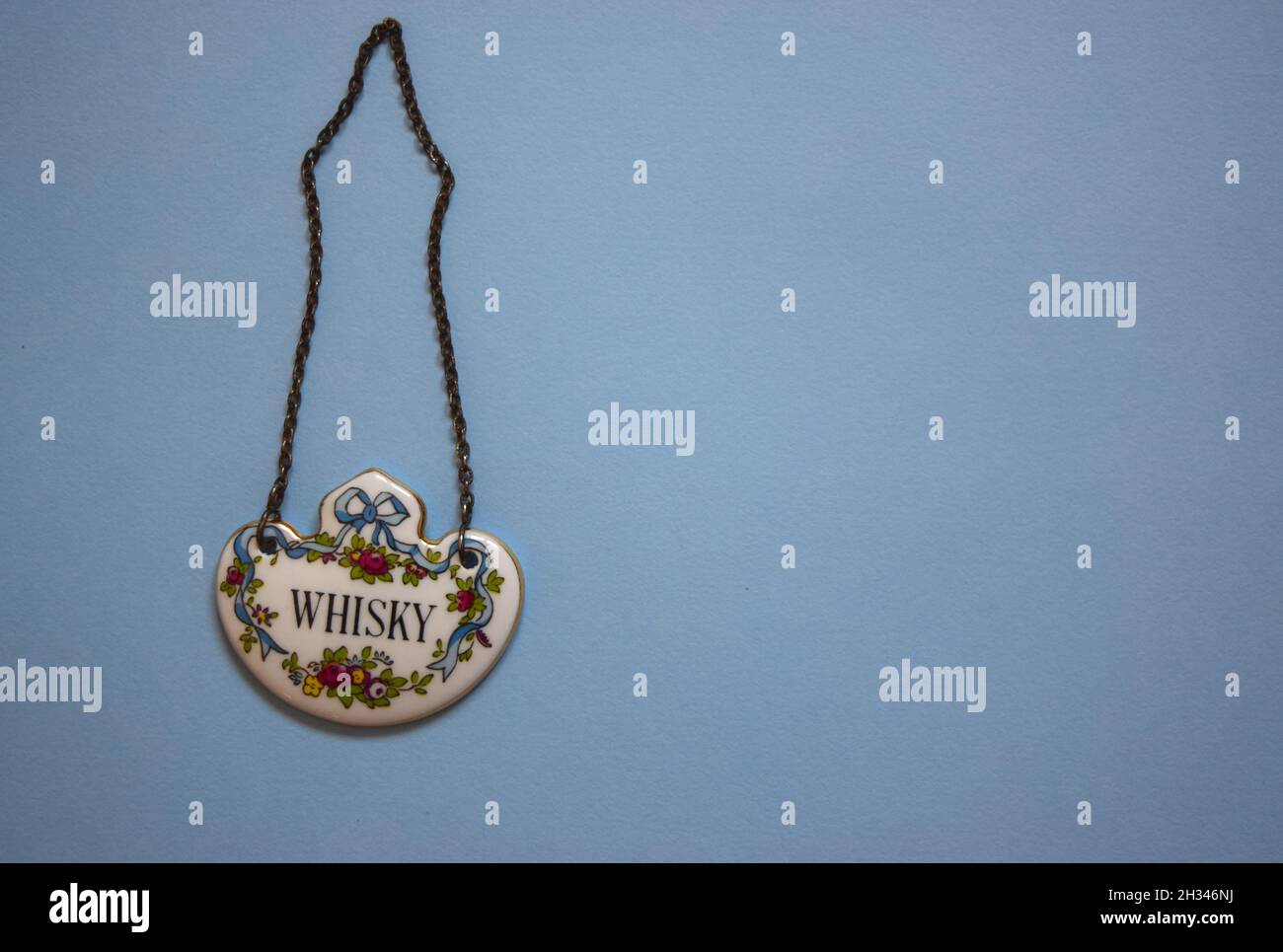 Vintage decanter label on light texture Stock Photo Alamy