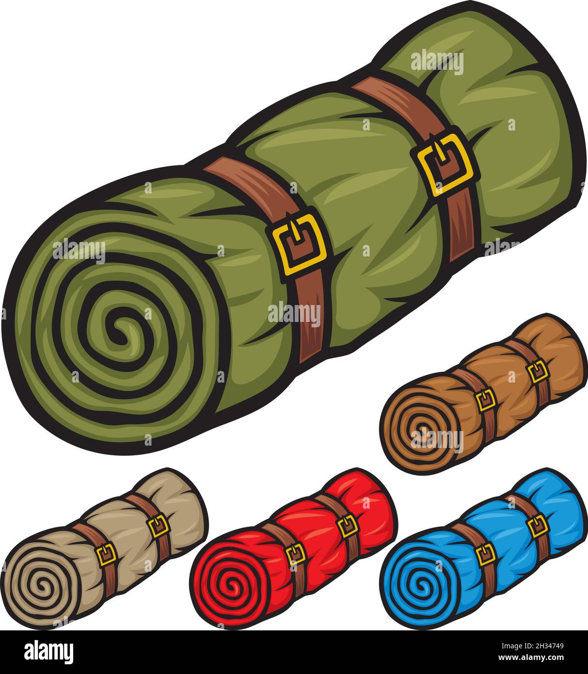 Camping sleeping bag (bed roll) vector illustration Stock Vector Image & Art Alamy
