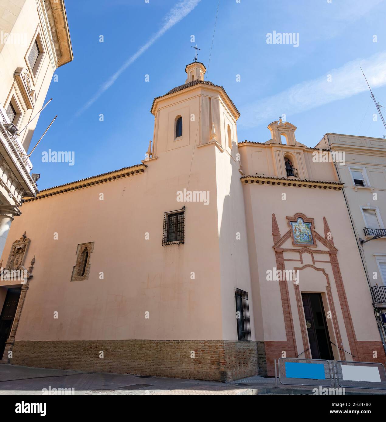 Monastery of Santa María de Gracia Madres Agustinas. The Convent  is a Catholic convent of Augustinian nuns located in the center of the city of Huelv Stock Photo
