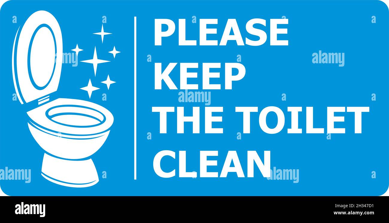 Please keep toilet clean label vector illustration Stock Vector Image