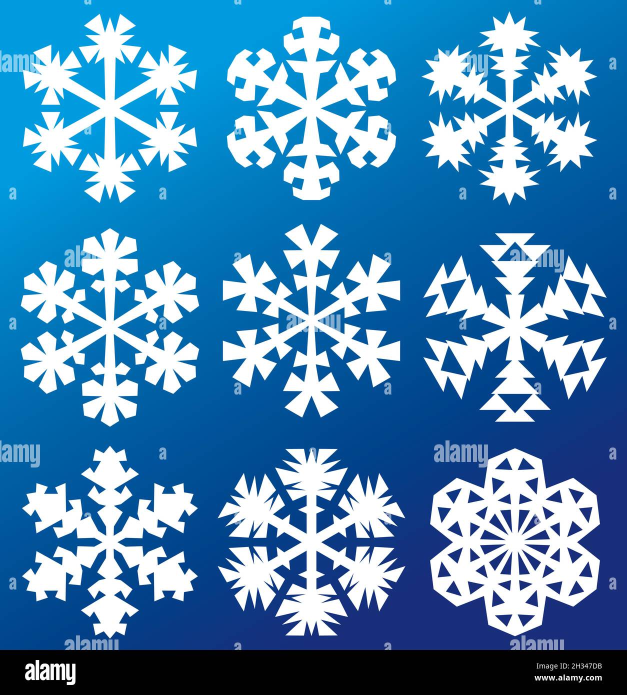 Collection of snowflakes vector illustration Stock Vector Image & Art ...