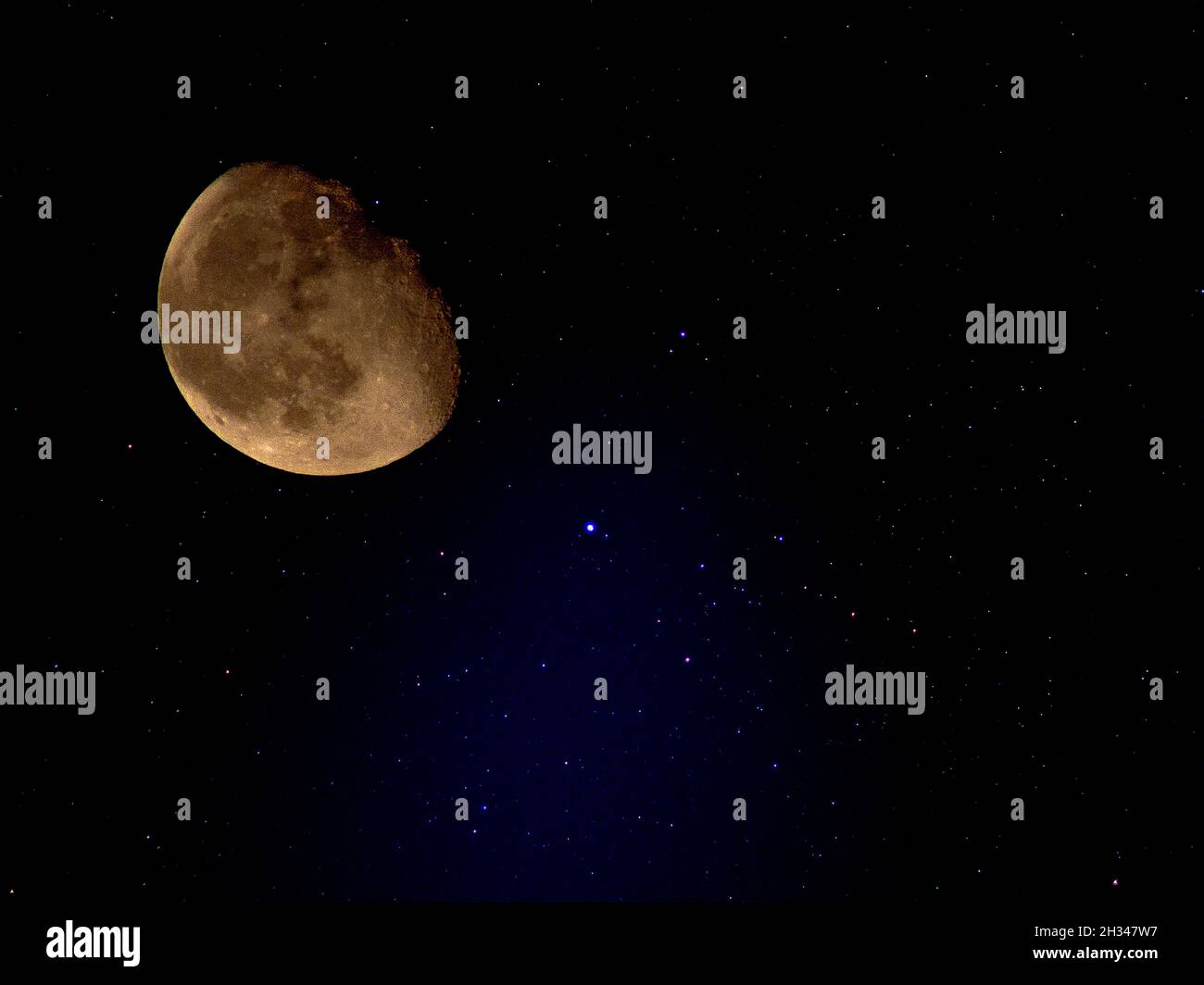 Astrology : Moon and stars Stock Photo