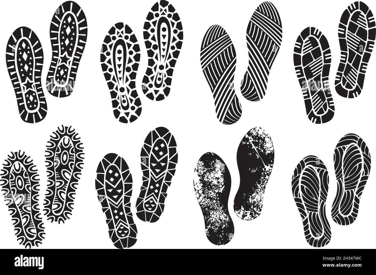 The collection of a imprint soles shoes vector illustration Stock ...