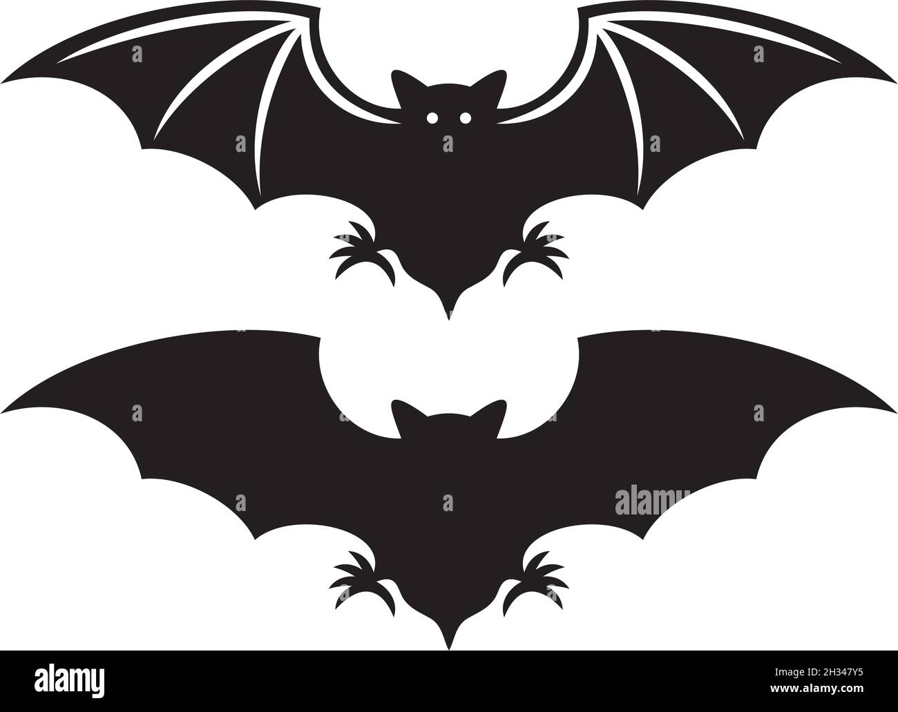 Flight of a bat silhouette vector illustration Stock Vector