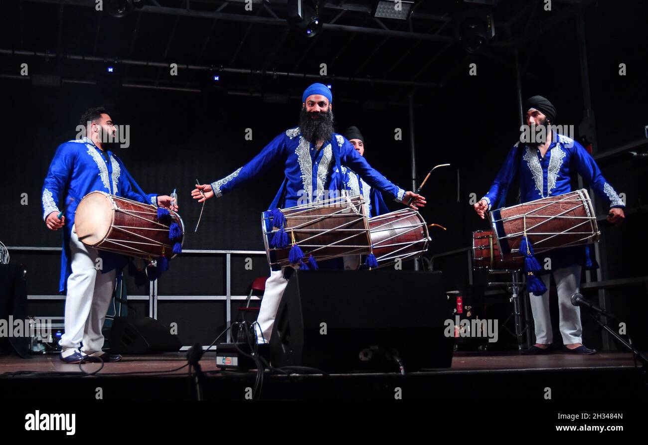 Diwali celebrations with Dhol drummers  Dhol Frequency Stock Photo