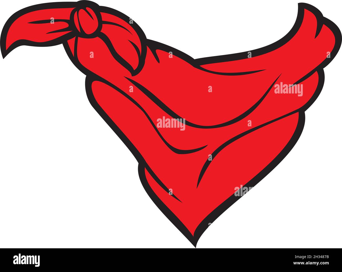 Red bandana vector illustration (cowboy scarf) Stock Vector
