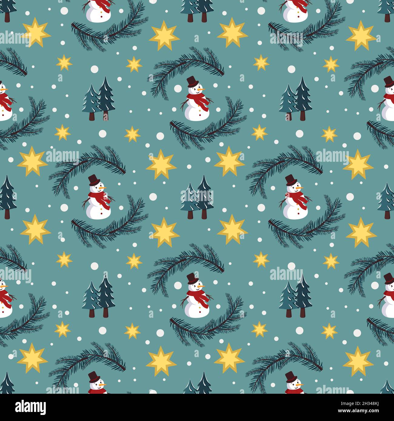 Blue Holiday Wrapping Paper