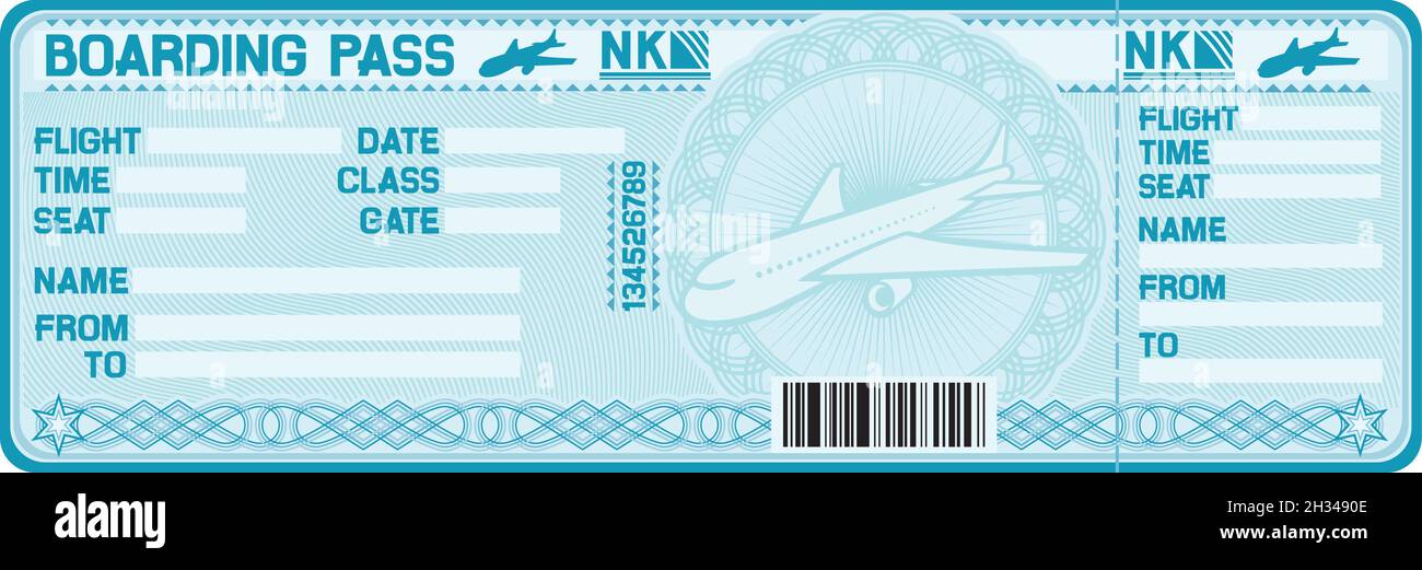 Airline boarding pass tickets vector illustration Stock Vector Image ...
