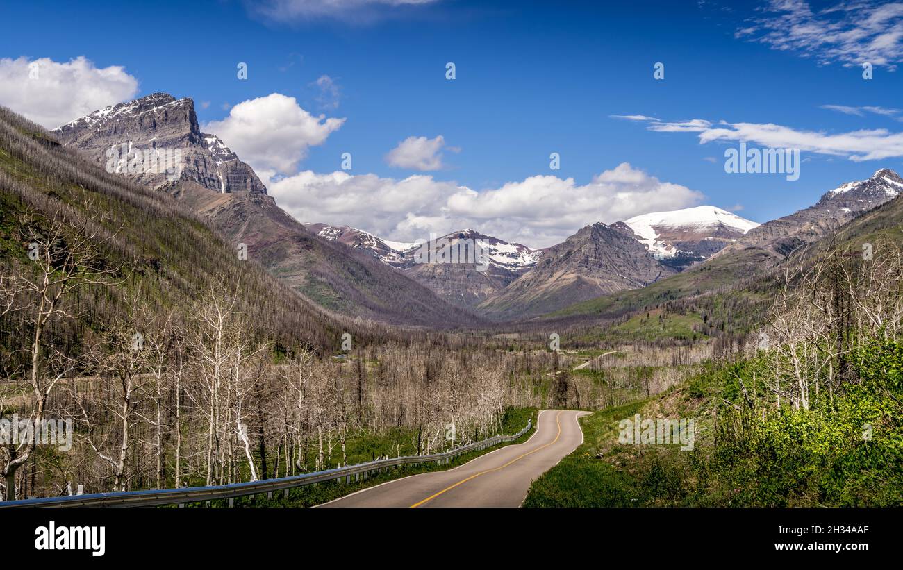 Rugged Mountains along the Akamina Parkway in Waterton Lakes National Park in the Canadian Rocky Mountains, Alberta, just north of the US border Stock Photo