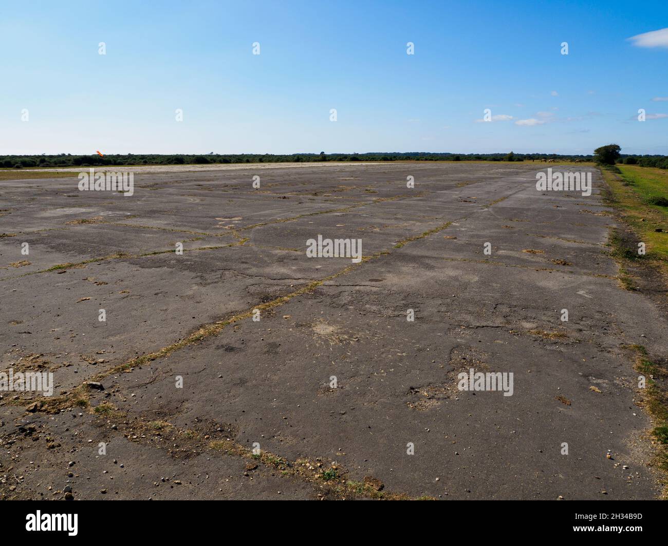 Historic runway at RAF Beaulieu an old WWII airfield, The New Forest, Hampshire, UK Stock Photo