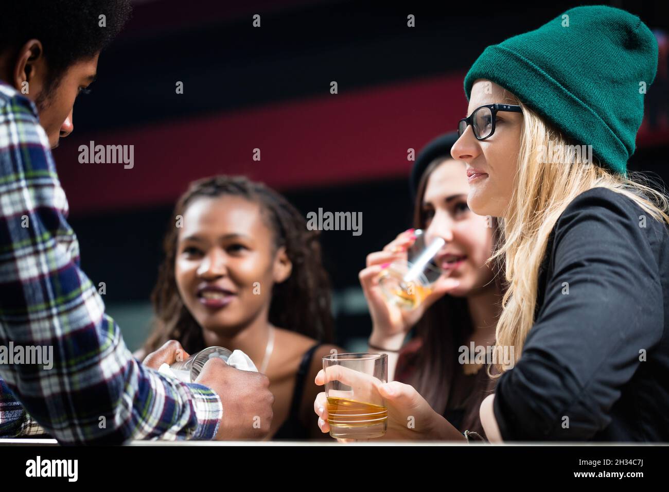 Diverse friends hanging out together Stock Photo
