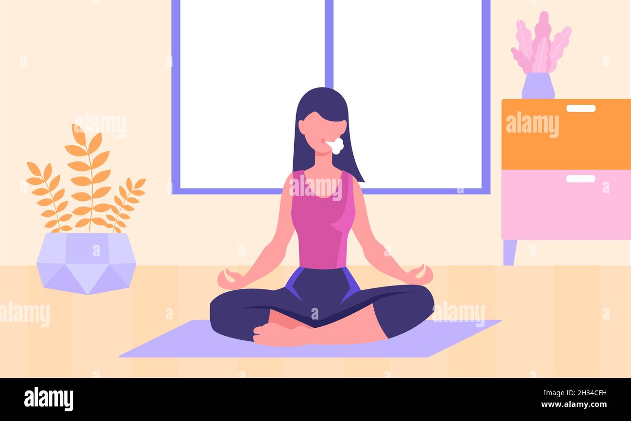 Sitting woman in bright Stock Vector Images - Alamy