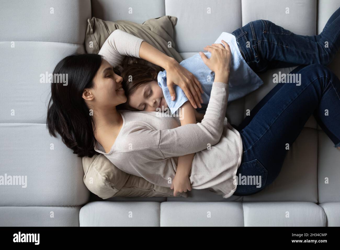 Asian mom sleepy child hi-res stock photography and images photo