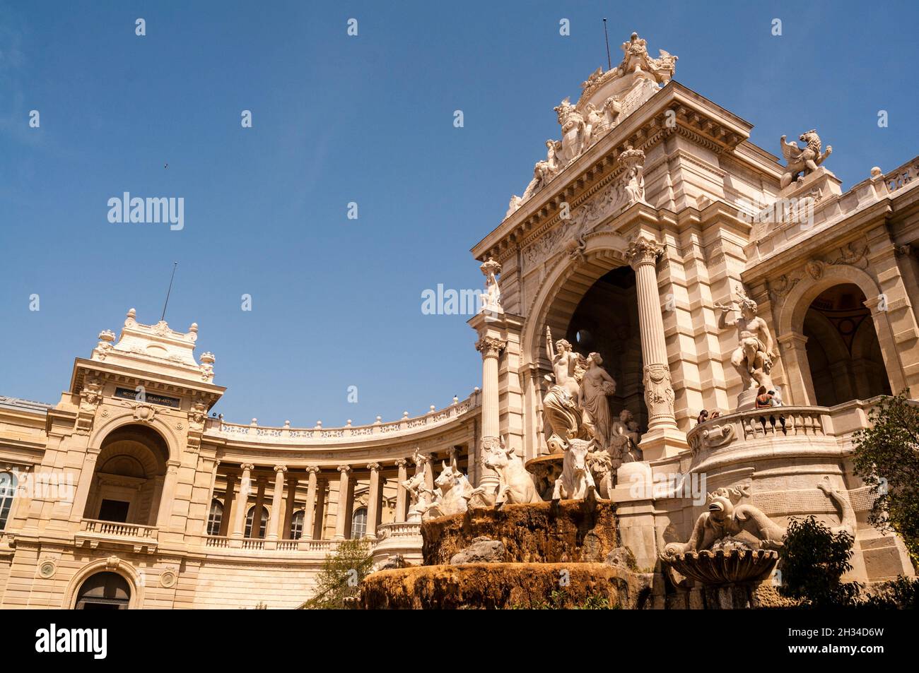 The Palais Longchamp, The château d'eau, Neo-Classical Facade, Marseille, France Stock Photo