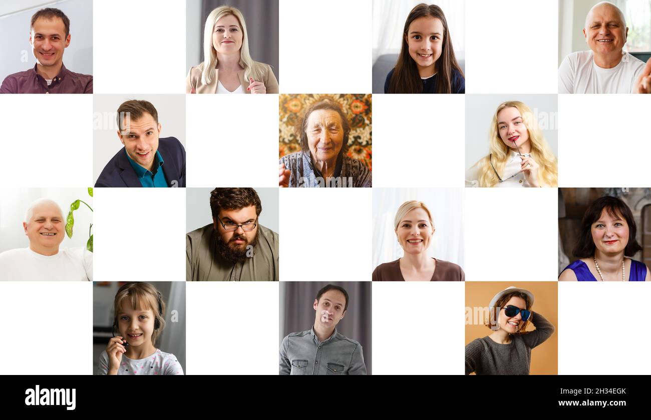 Group Video Call. Webcam Screenshot Web Conferencing Together, Positive  People Greeting Each Other, Waving Hands At Camera, Enjoying Online Stock  Photo - Alamy