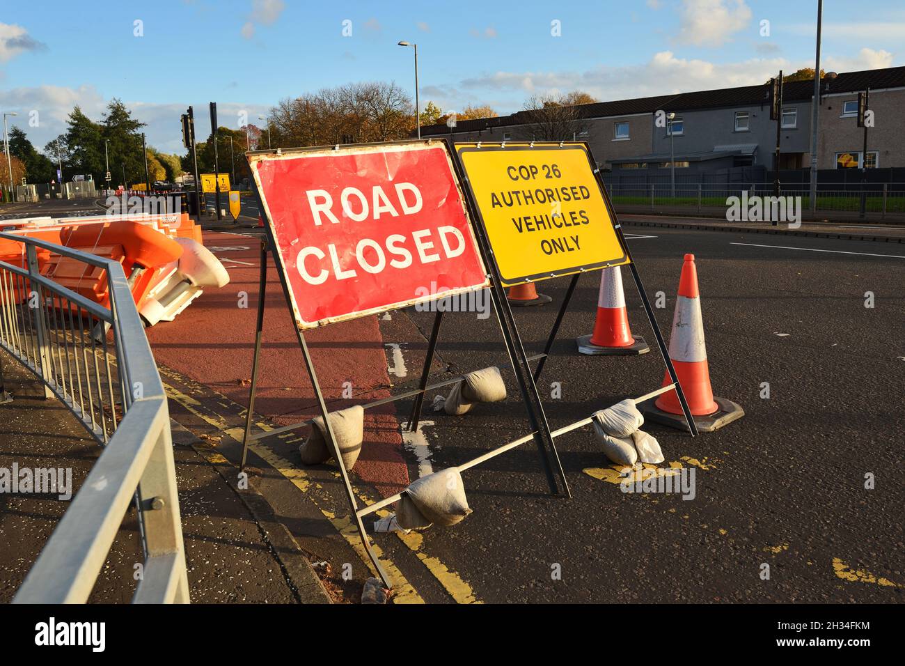 Glasgow COP 26 Climate Change Road Closures Stock Photo Alamy