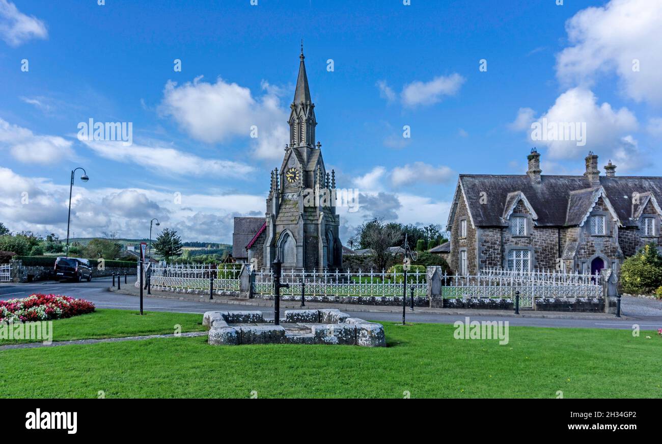 The clock tower in the centre of Ardagh village in Longford, Ireland