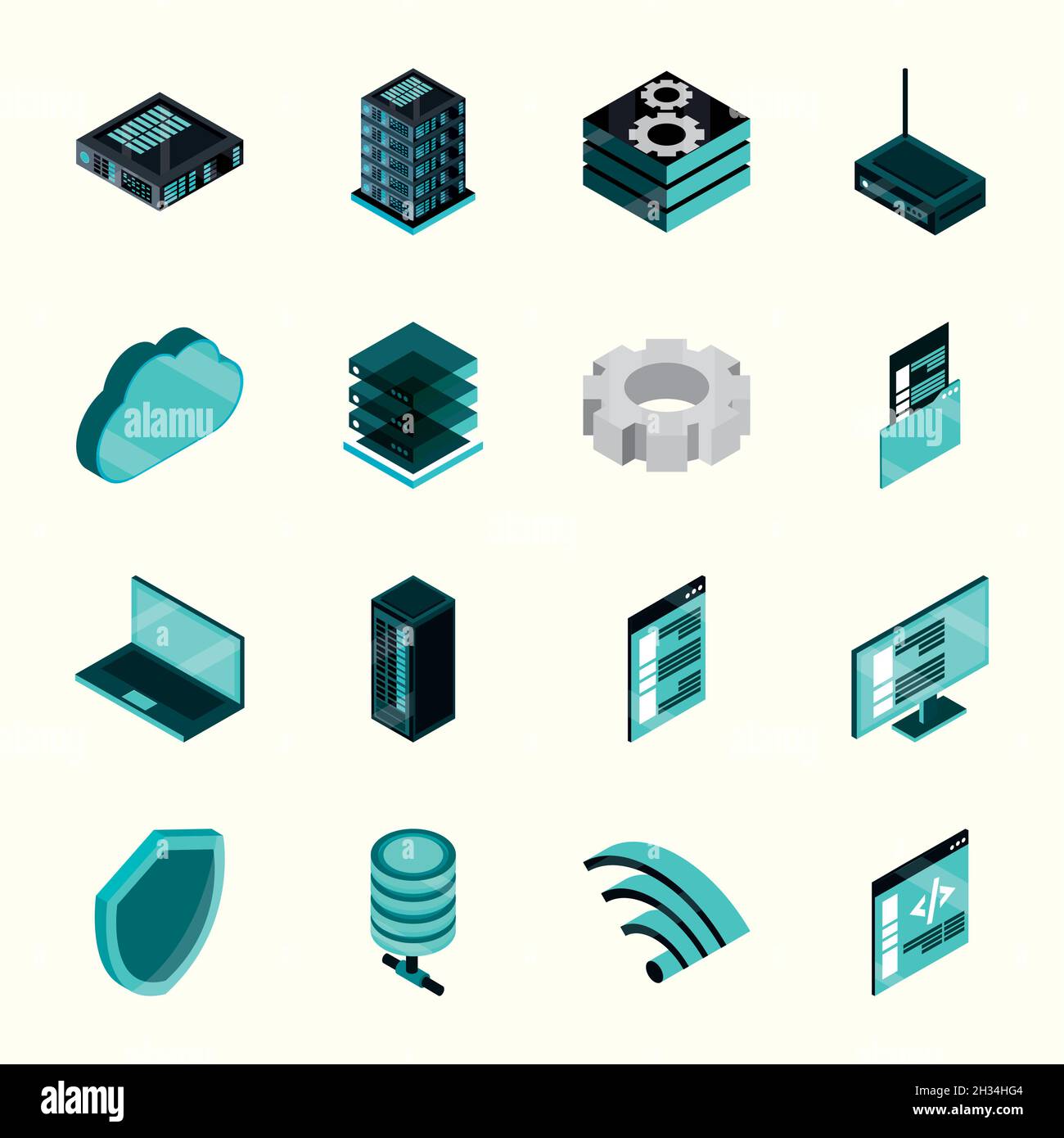 data center set Stock Vector Image & Art - Alamy
