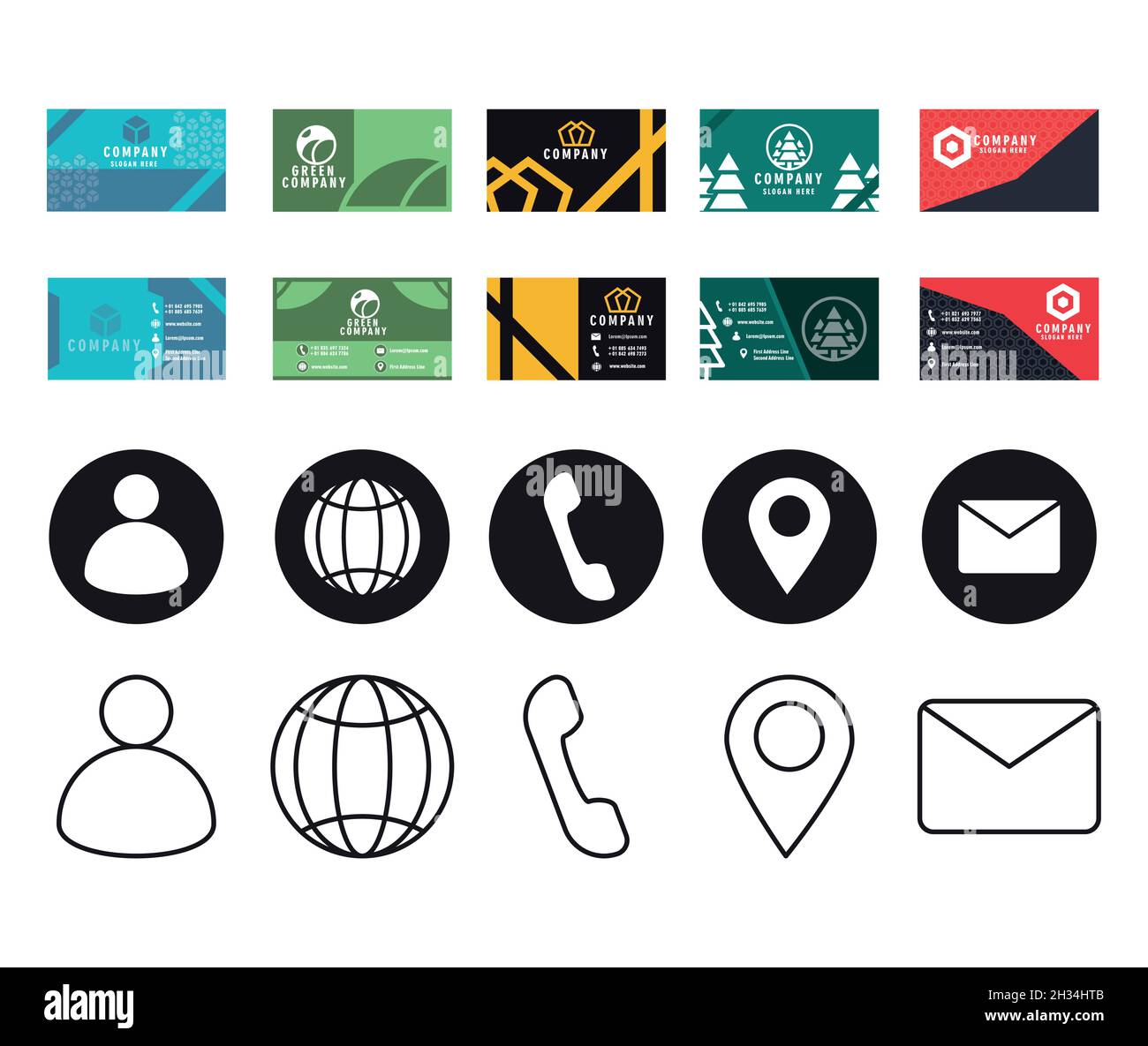 business cards icons Stock Vector Image & Art - Alamy
