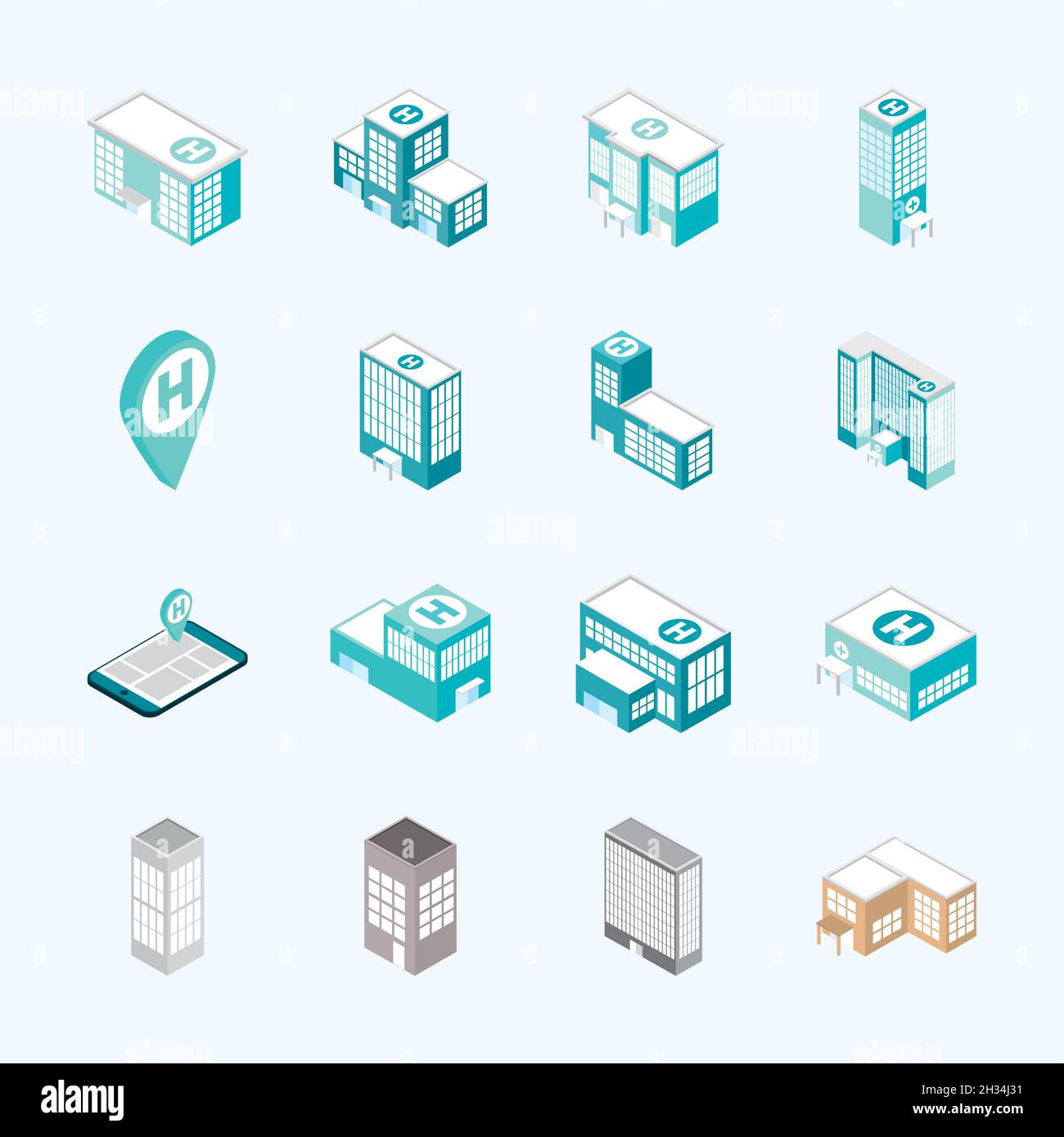 isometric hospital map Stock Vector Image & Art - Alamy