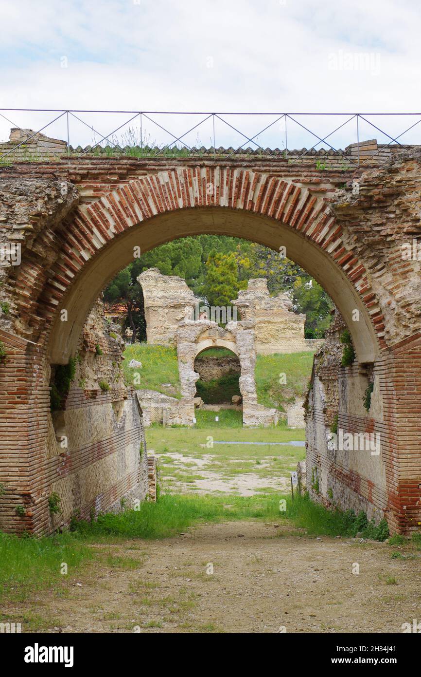 Larino - Molise - Remains of the Roman amphitheater I century. A.D., it was intended for gladiator fights. Stock Photo