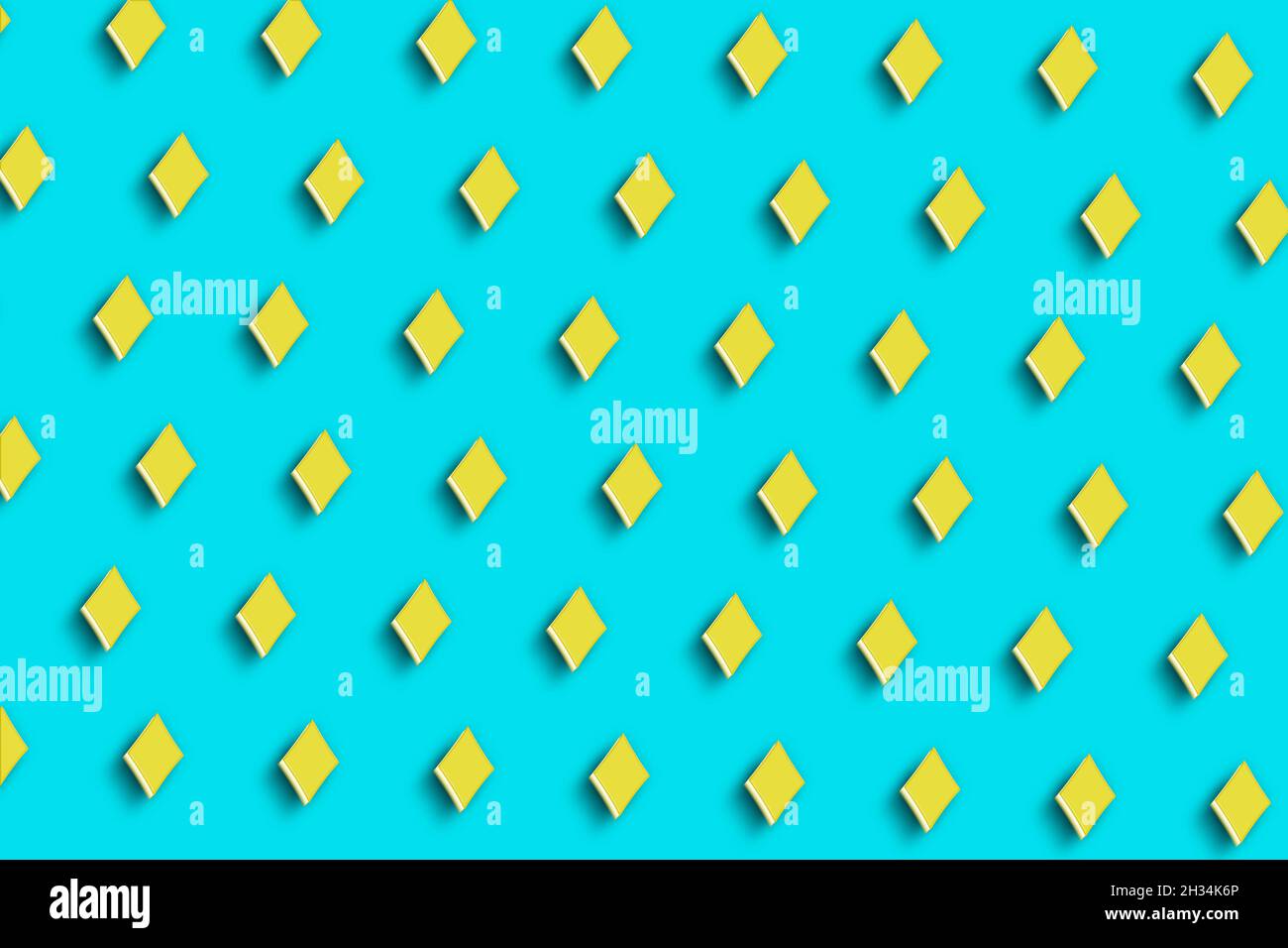 Diamond card symbol, playing cards symbol, Turquoise blue minimalist