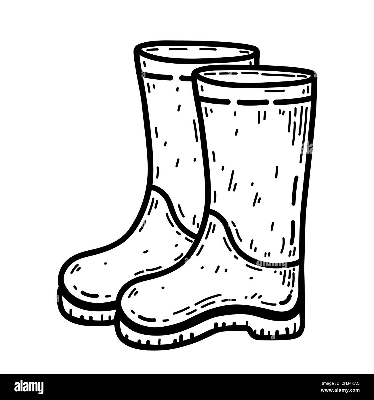 Wellington boot in mud Stock Vector Images - Alamy