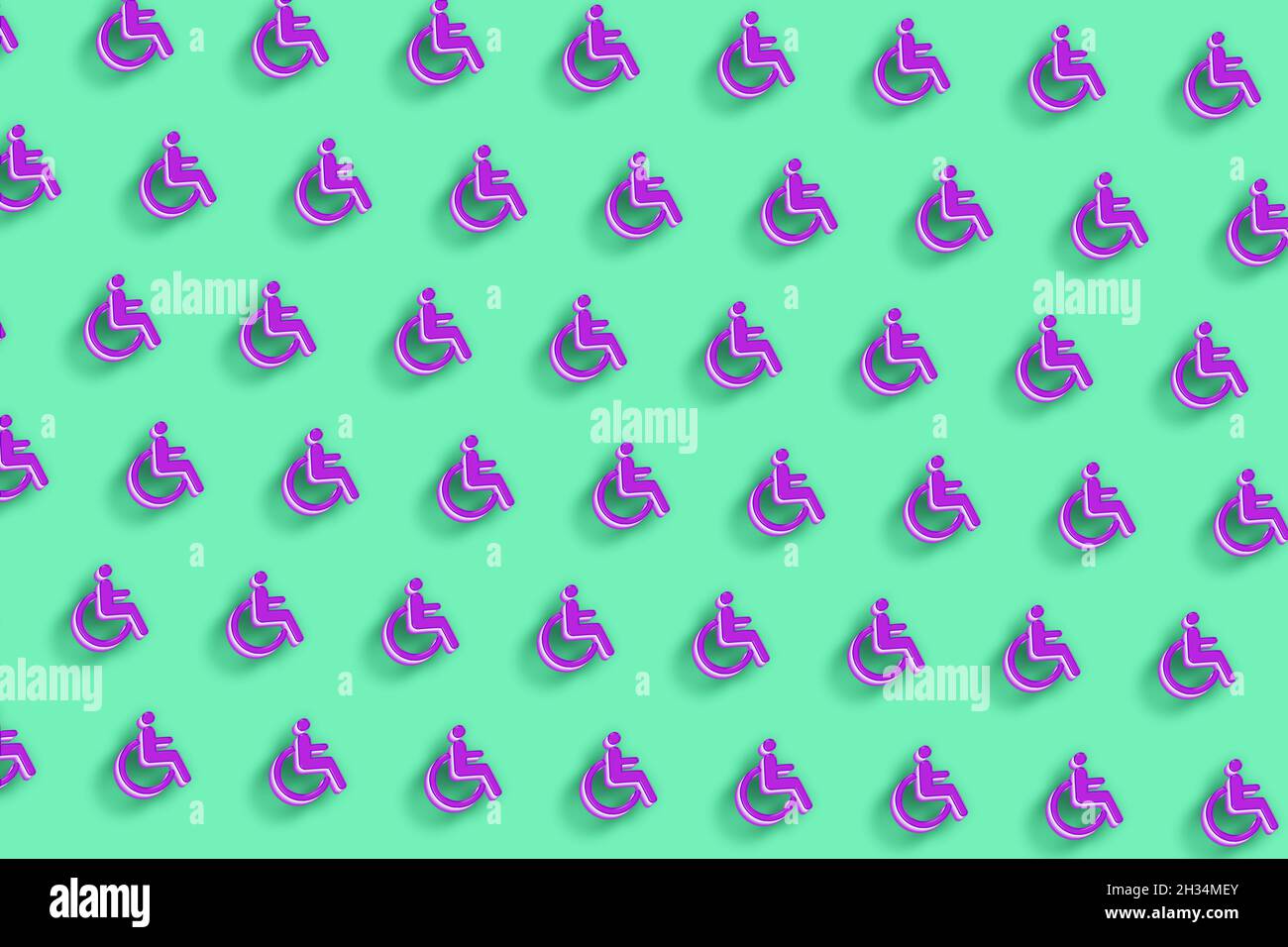 Wheelchair sign, Disabled symbol, Disabled Handicap, green minimal