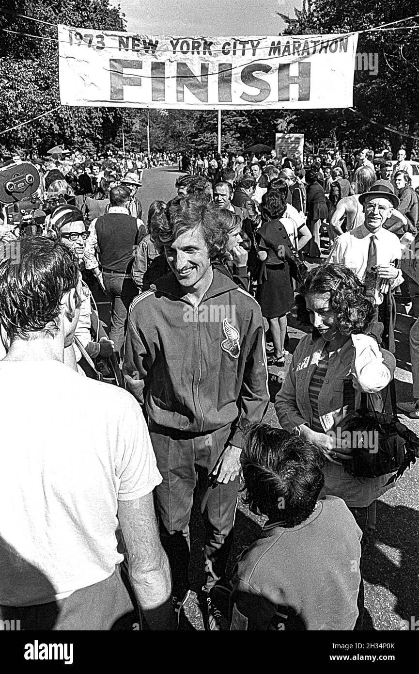 Tom Fleming (USA) winner at the 1973 New York City Marathon Stock Photo