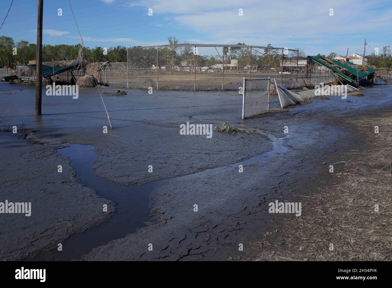 Ironton, United States of America. 24 September, 2021. Destroyed public parks and sports fields in the aftermath of Hurricane Ida September 24, 2021 in Ironton, Louisiana. Credit: Julie Joseph/FEMA/Alamy Live News Stock Photo