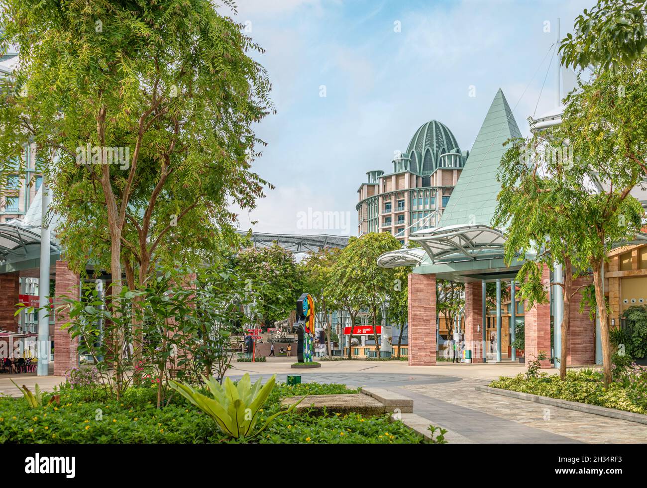 Merlion Plaza shopping mall at Sentosa Island, Singapore Stock Photo