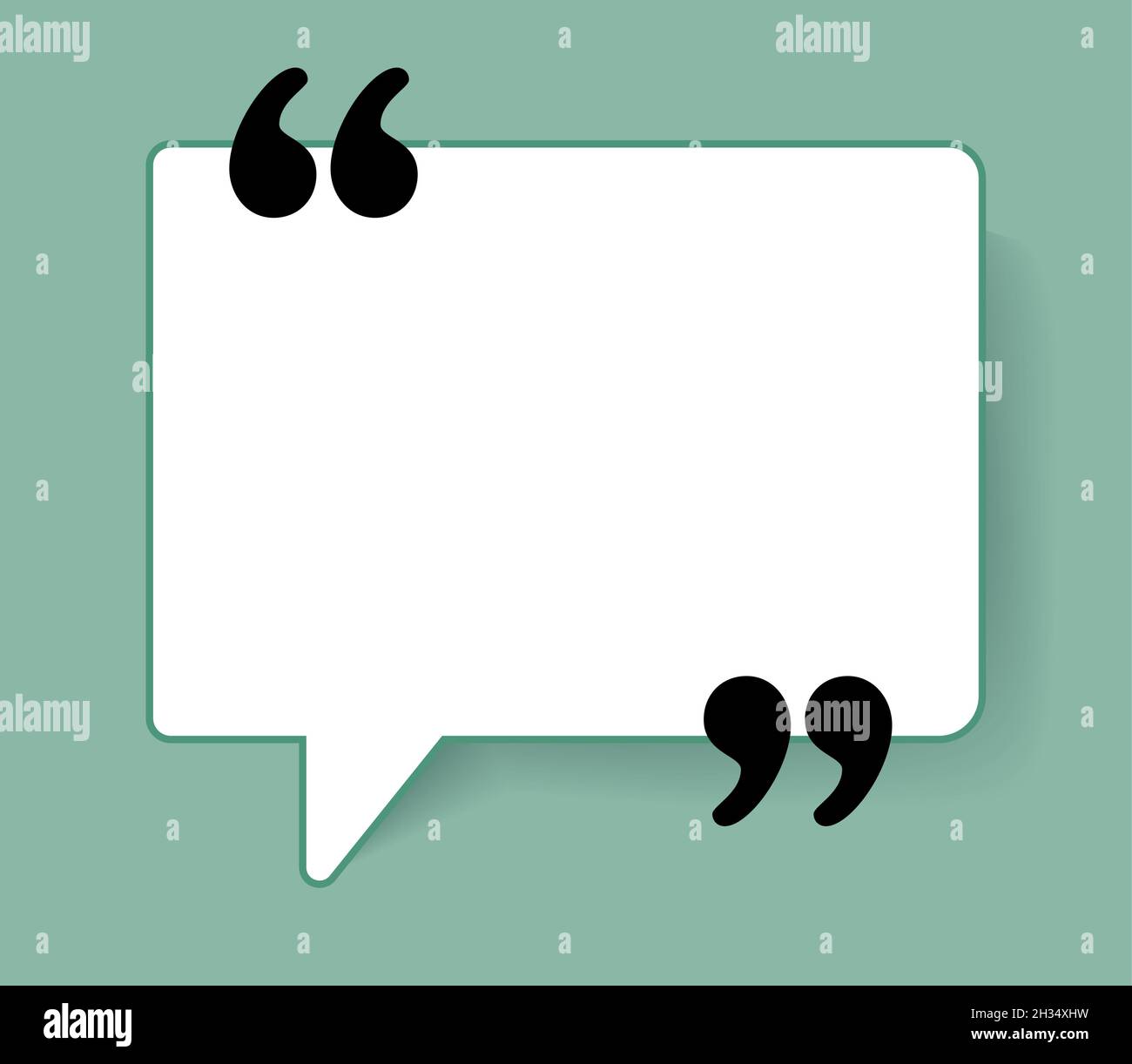 Quotation marks on a white paper sheet. empty Paper speech bubble. Stock Vector