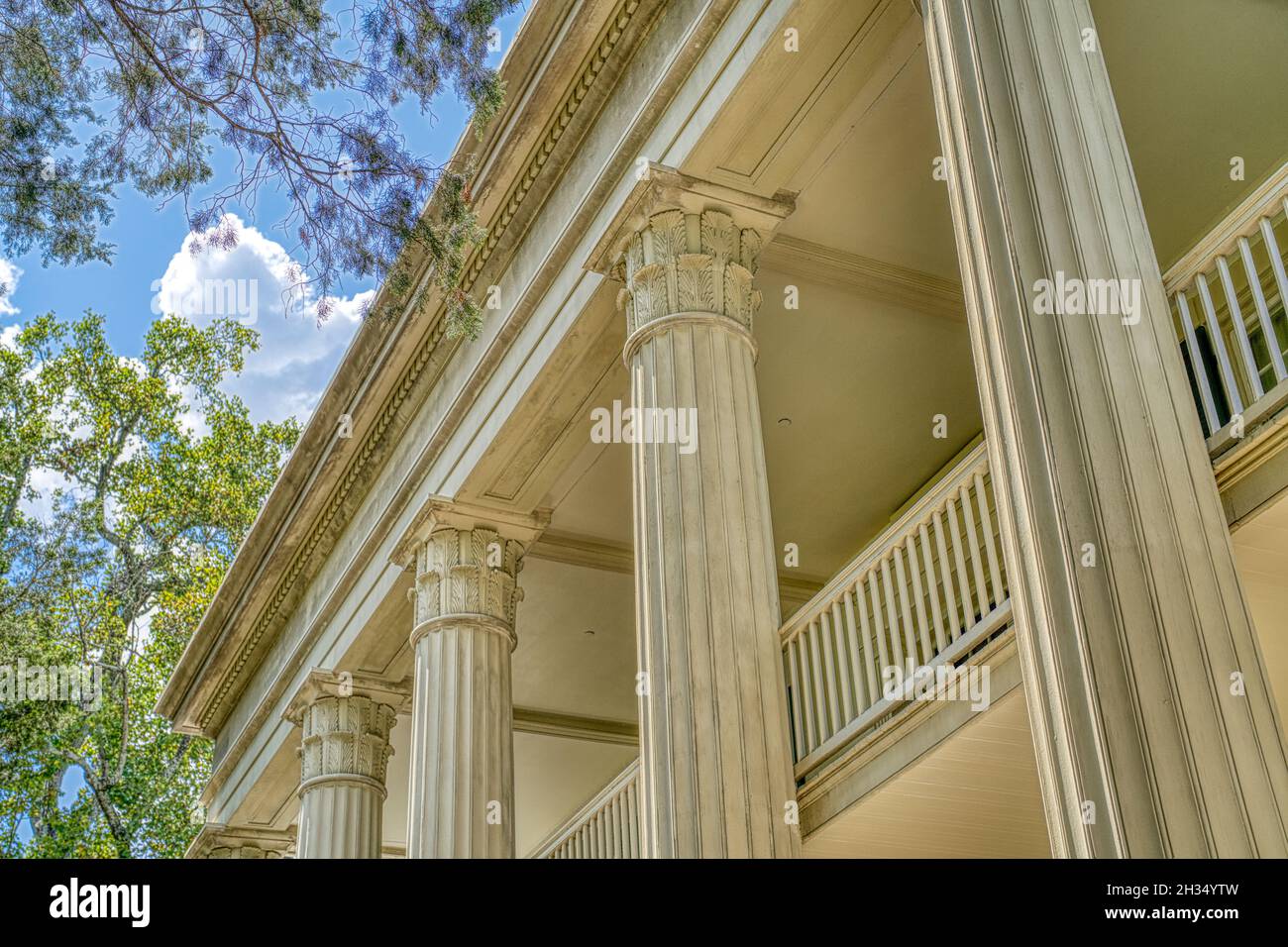 The front columns of Andrew Jackson’s Hermitage in Nashville, Tennessee
