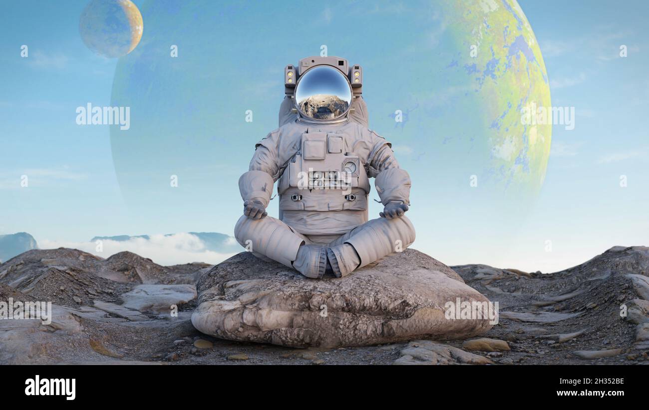 Astronaut moon sitting hi-res stock photography and images - Alamy