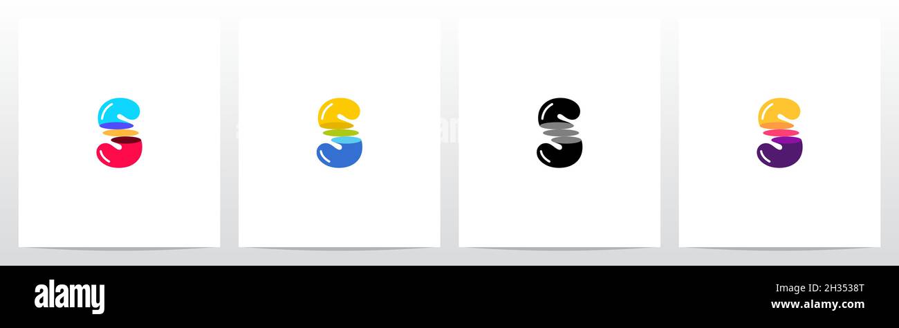 Alphabet Sliced Into 3 Letter Logo Design S Stock Vector Image Art 