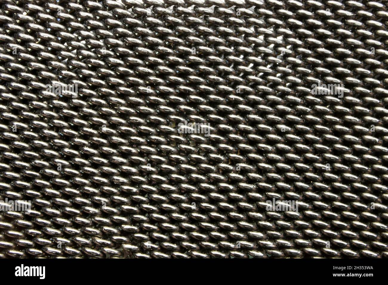 Macro fine black steel metal mesh Stock Photo