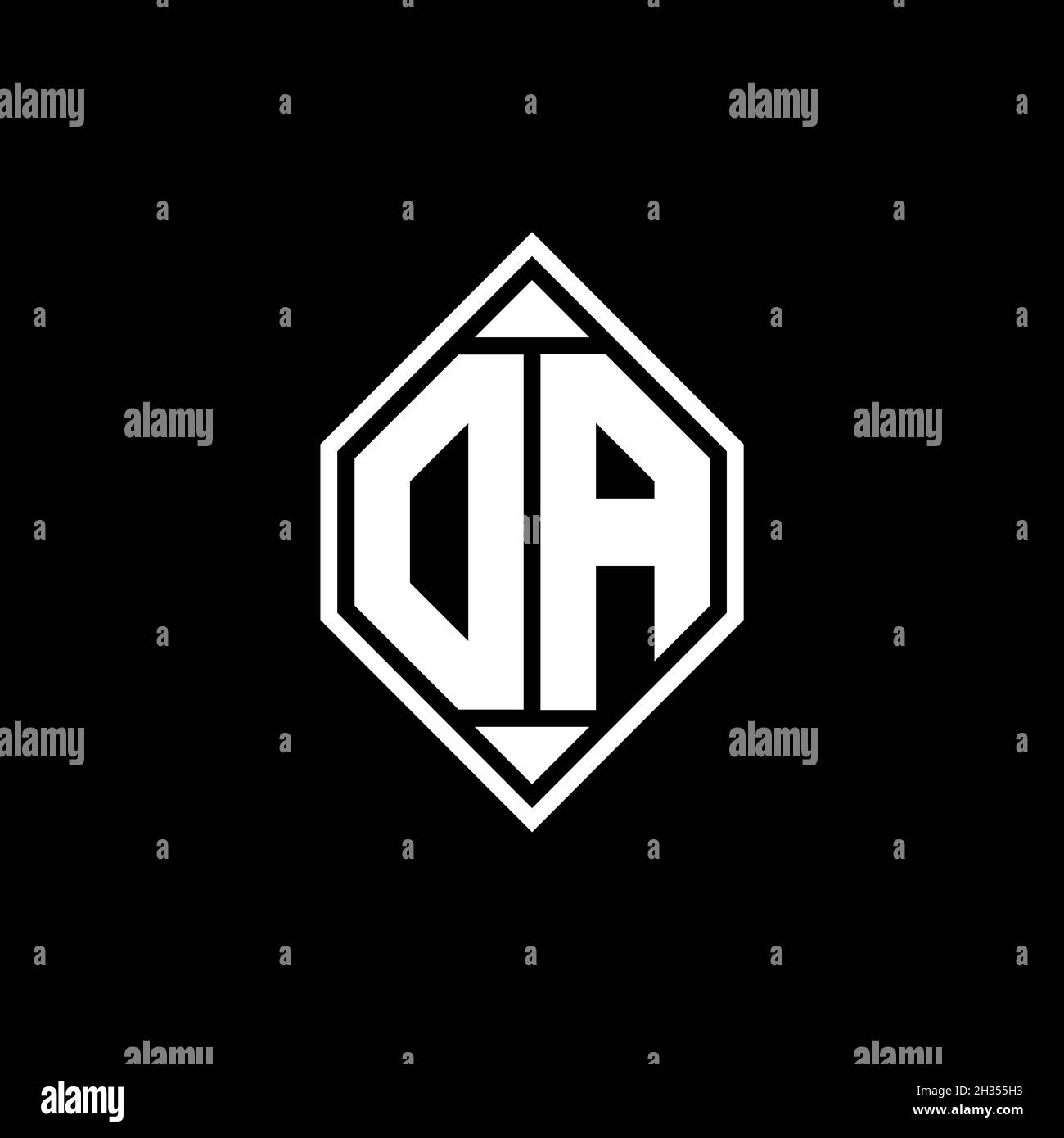 OA Monogram logo letter with Gemoteric line rounded shape style design ...