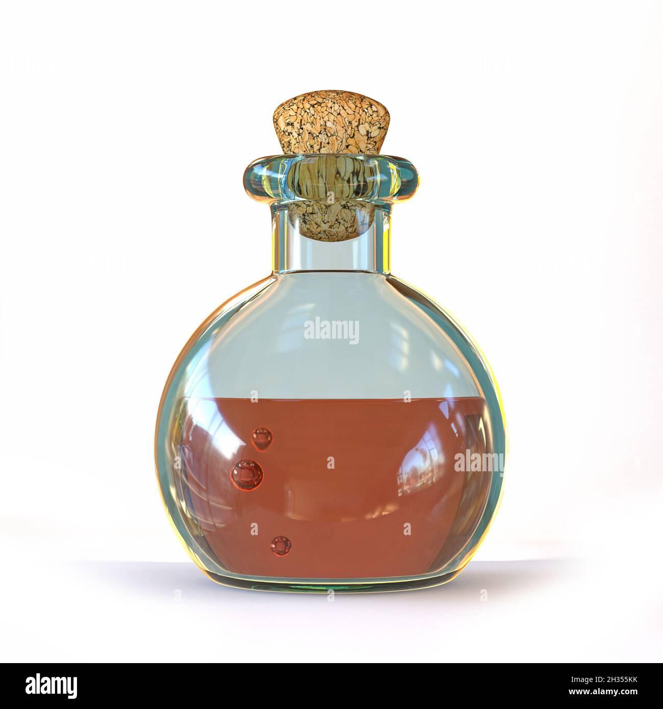 Cartoon glass bottle 3D rendering illustration isolated on white background  Stock Photo - Alamy