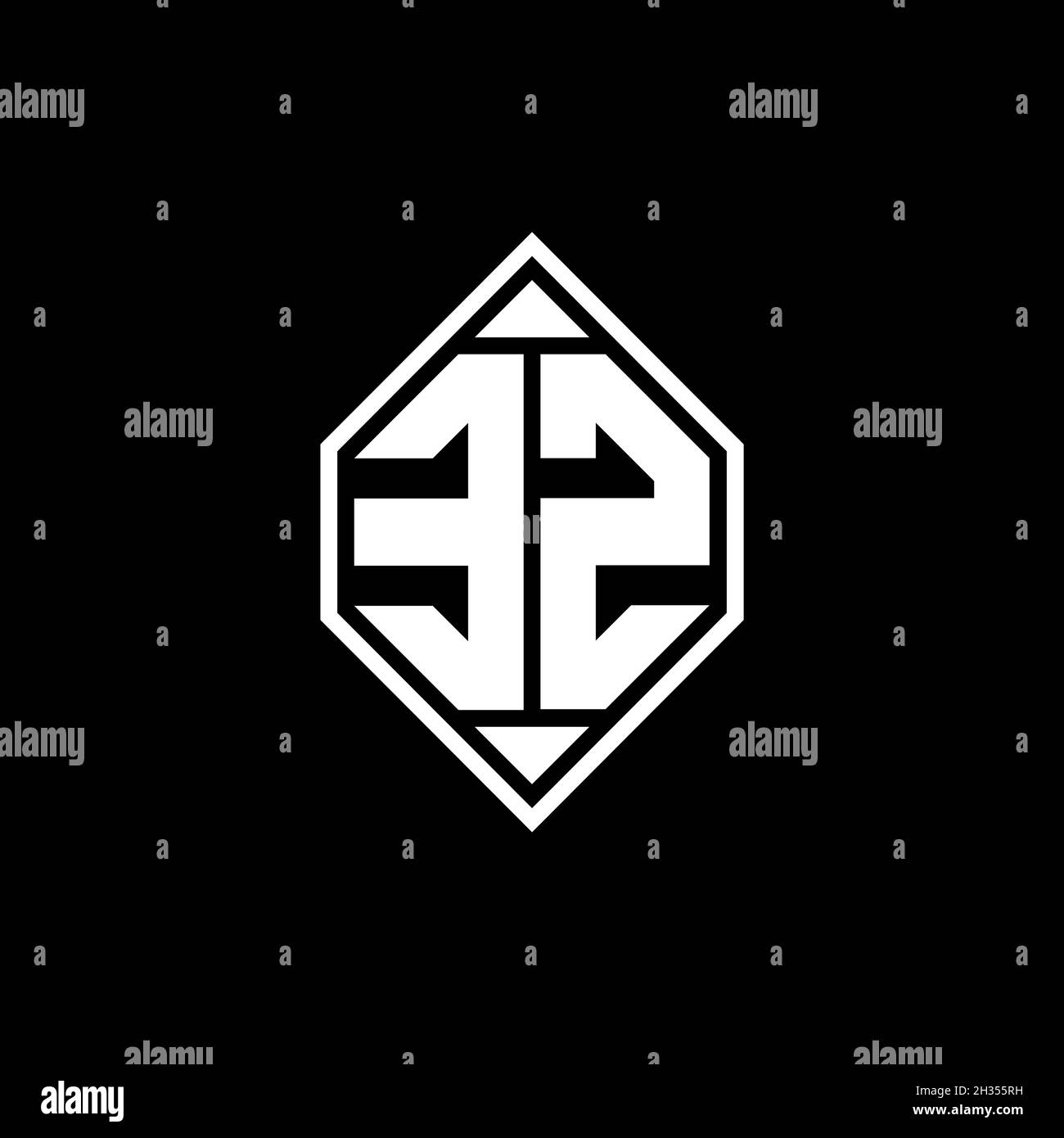 EZ Monogram logo letter with Gemoteric line rounded shape style design ...